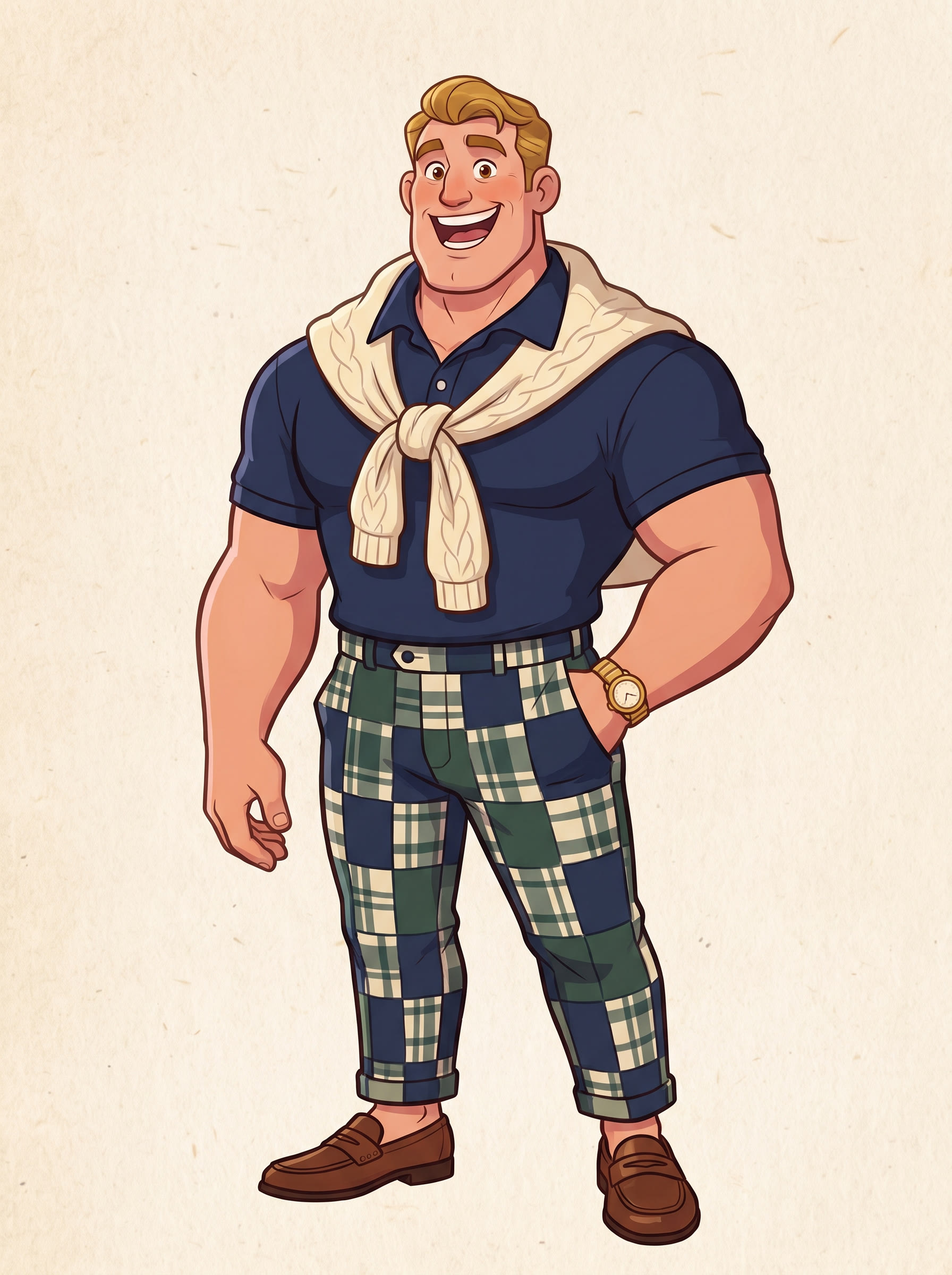 Prep King mascot, an invented cartoon character